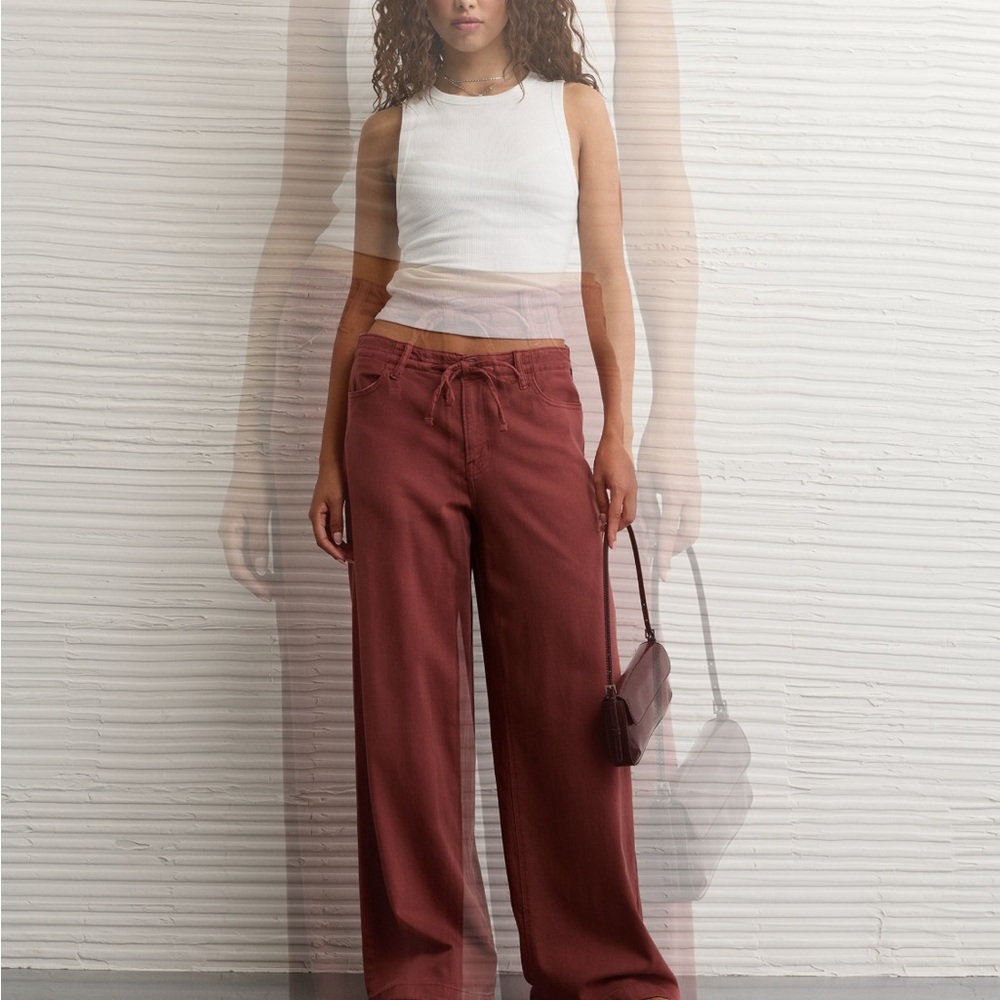 Low rise wide leg BLACK pants
